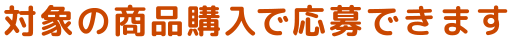 対象の商品購入で応募できます