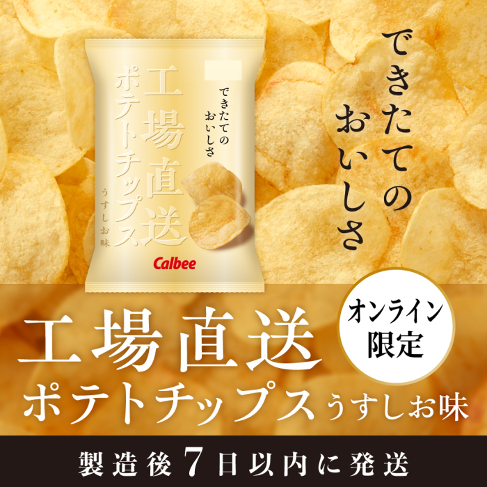 できたてのおいしさ工場直送ポテトチップスうすしお味　オンライン限定　製造後7日以内に発送