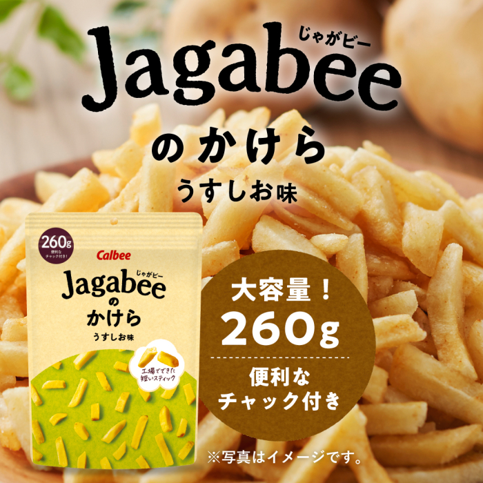 じゃがビーのかけら うすしお味　大容量260g　便利なチャック付き