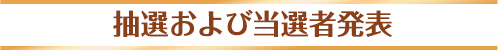 抽選および当選者発表