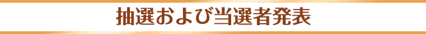 抽選および当選者発表