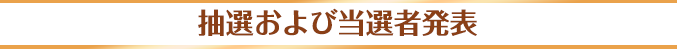 抽選および当選者発表