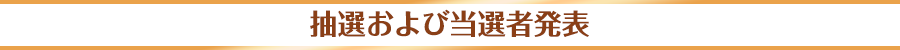 抽選および当選者発表