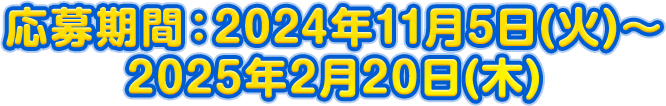 応募期間：2024年11月5日(火)～2025年2月20日(木)