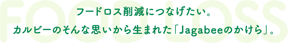 フードロス削減につなげたい。カルビーのそんな思いから生まれた「Jagabeeのかけら」。