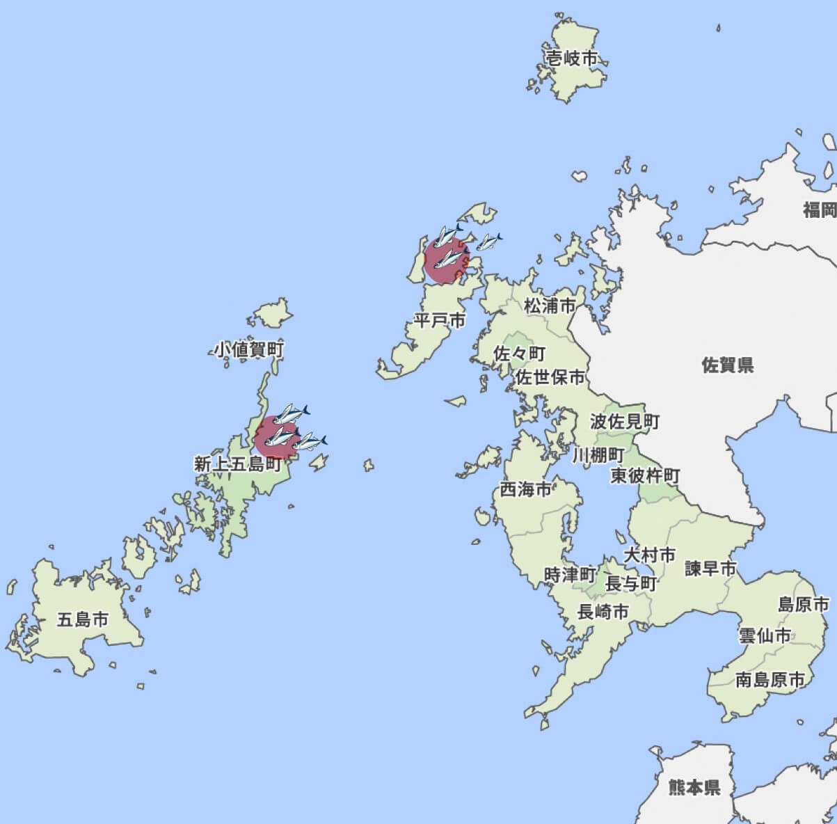 五島エリアの地図