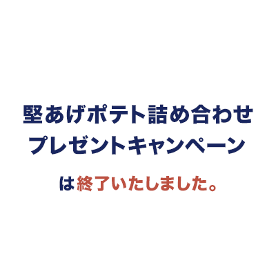 堅あげポテト詰め合わせプレゼントキャンペーンは終了いたしました。