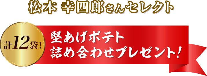 松本幸四郎さんセレクト計12袋！堅あげポテト詰め合わせプレゼント！