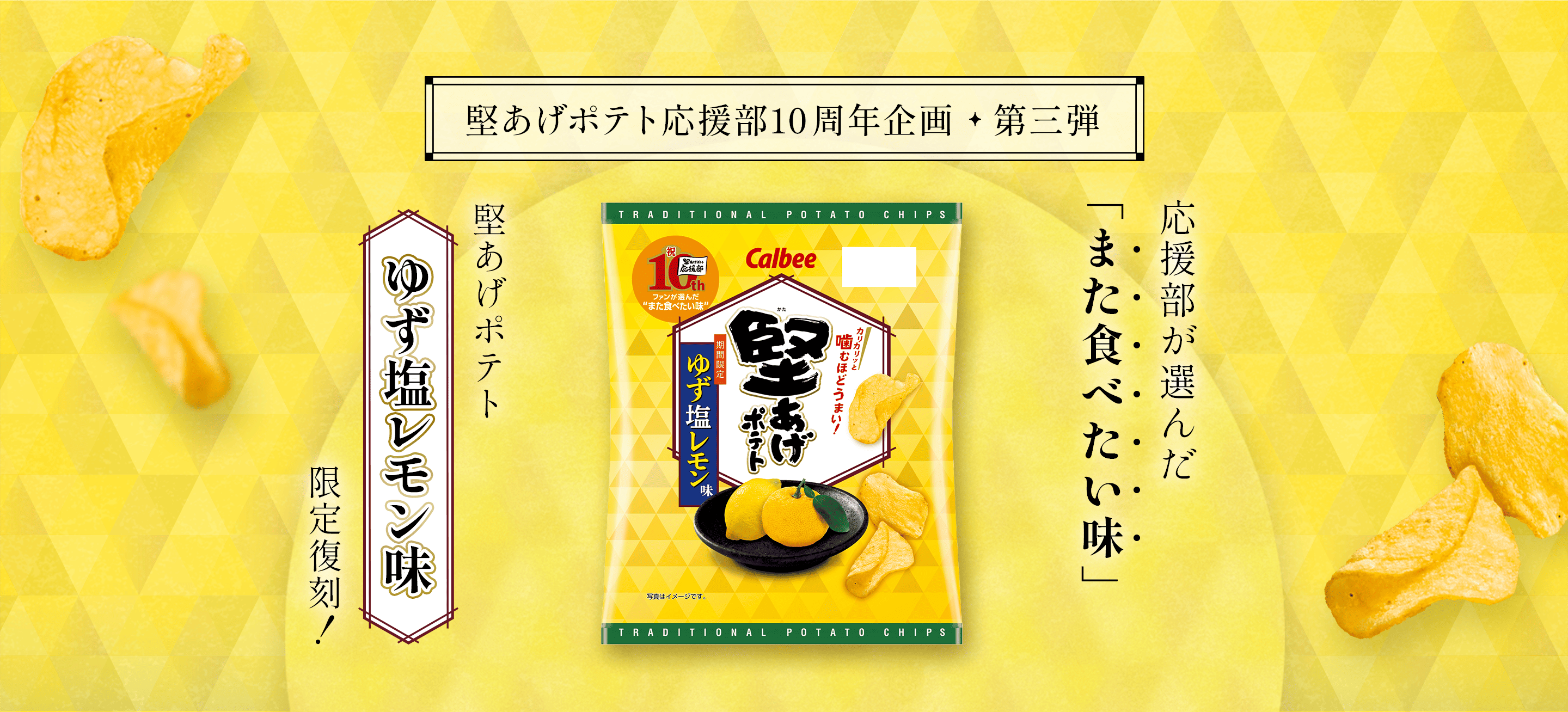 堅あげポテト応援部10周年企画・第三弾 応援部が選んだ「また食べたい味」堅あげポテトゆず塩レモン味 限定復刻！