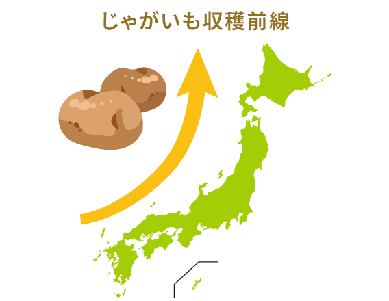 じゃがいも収穫前線のイメージ