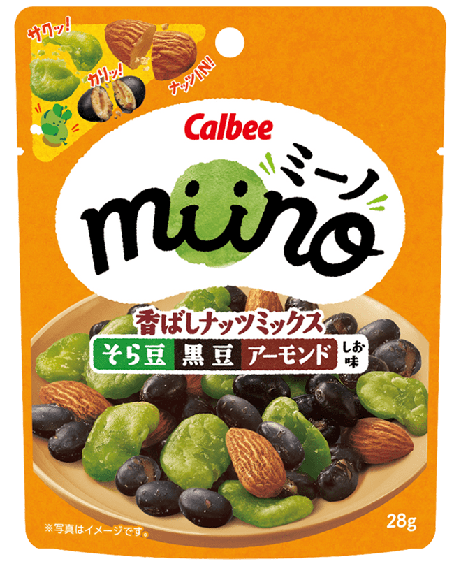 miino 香ばしナッツミックス そら豆黒豆アーモンドしお味