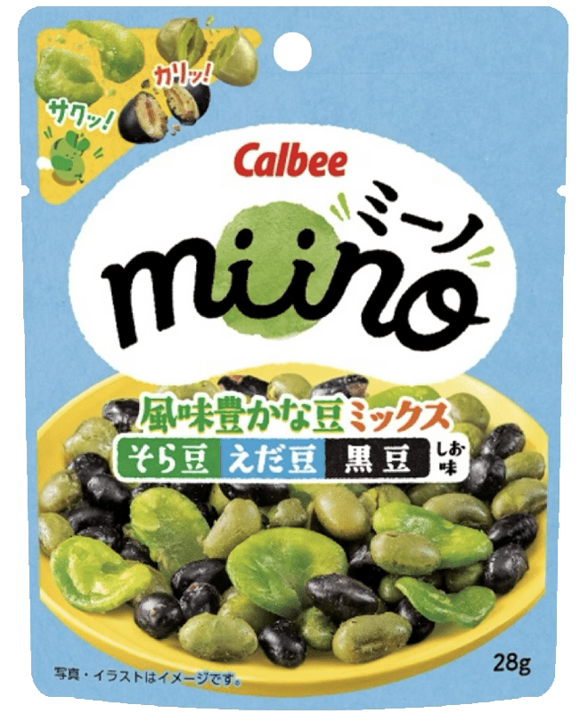 miino 風味豊かな豆ミックス そら豆えだ豆黒豆 しお味