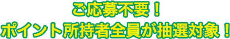 ご応募不要！ポイント所持者全員が抽選対象！