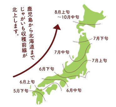 じゃがいも収穫前線