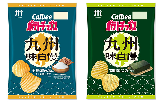 厚切りポテトチップス 九州味自慢 五島灘の塩味 かつお節仕立て／厚切りポテトチップス 九州味自慢　有明海産のり味