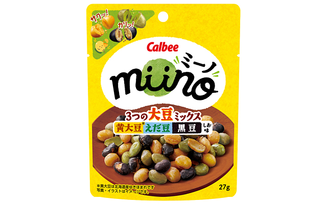 miino３つの大豆ミックス 黄大豆えだ豆黒豆 しお味