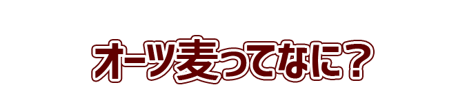 オーツ麦ってなに？