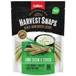 Harvest Snaps
Black Bean 
Sour Cream & Chives