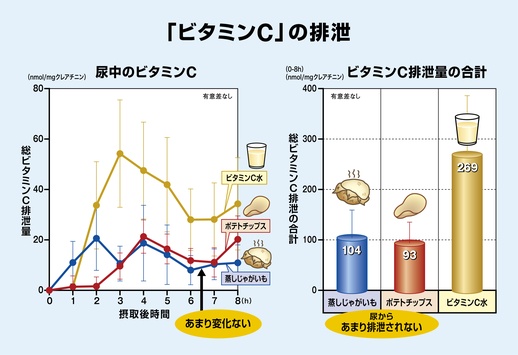 図２．尿中のビタミンCとビタミンC排泄量の合計