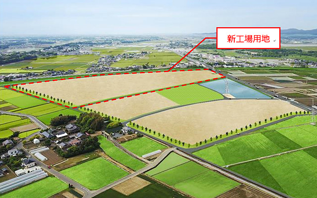 約19万㎡にのぼる茨城県下妻市の新工場敷地