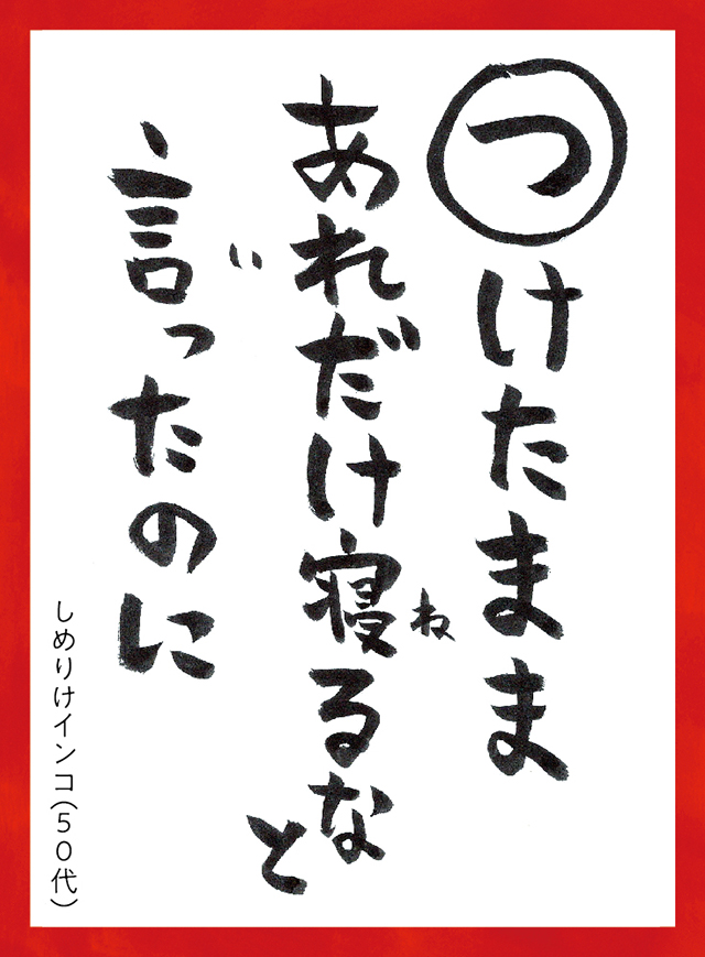 つけたままあれだけねるなといったのに。しめりけインコ50代